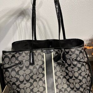 Coach Monogram Black and Gray Tote